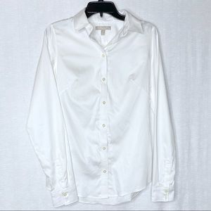 BANANA REPUBLIC | No Iron White fitted button down dress shirt | Size 6 Tall